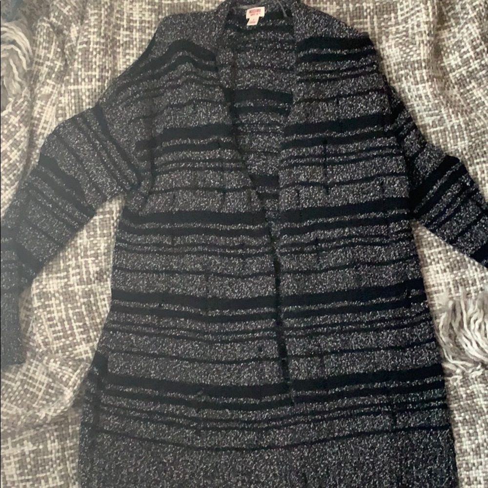 Long open front cardigan